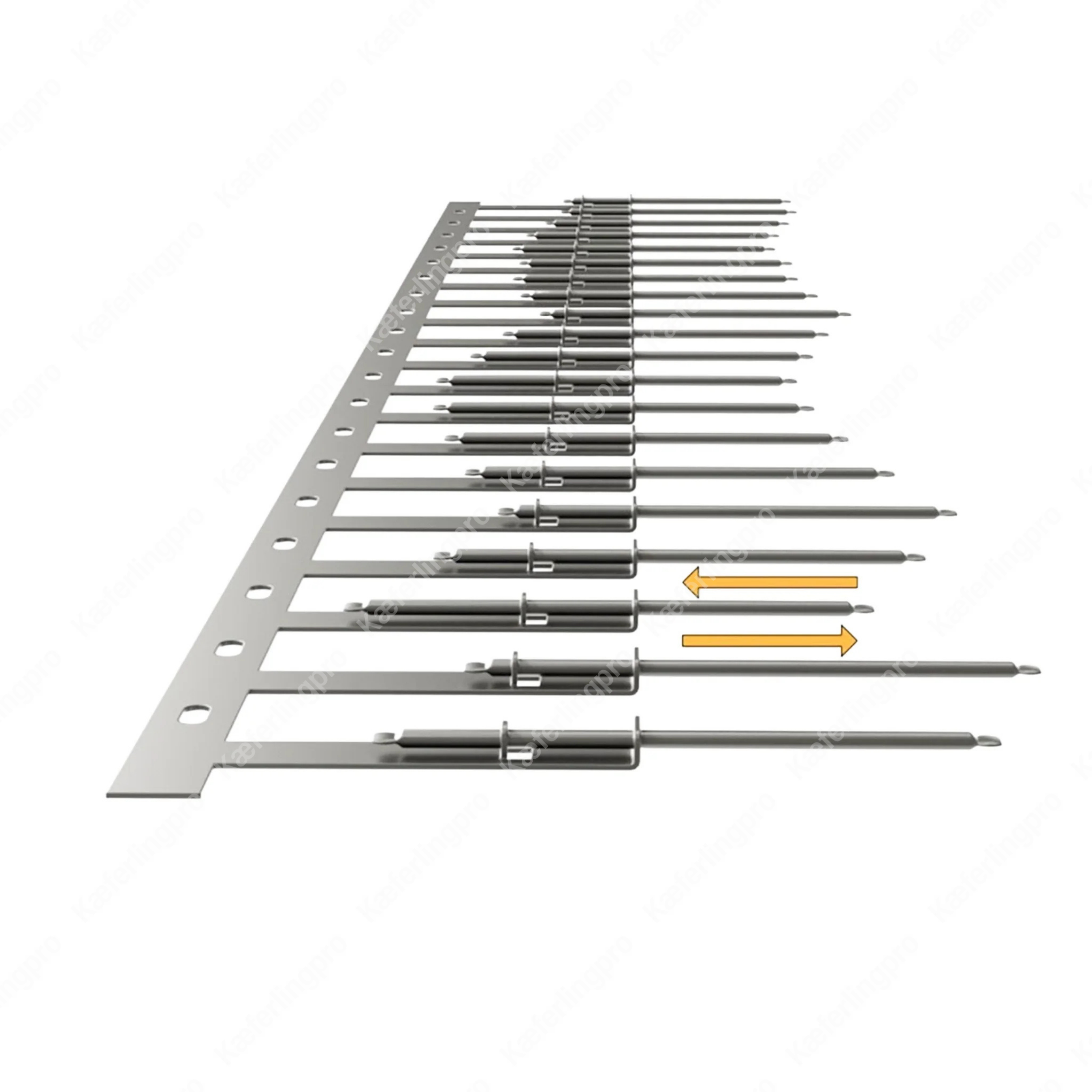 SolarSpine PV-Spikes en plata de acero inoxidable – autoajustable – elemento de 0,5 m