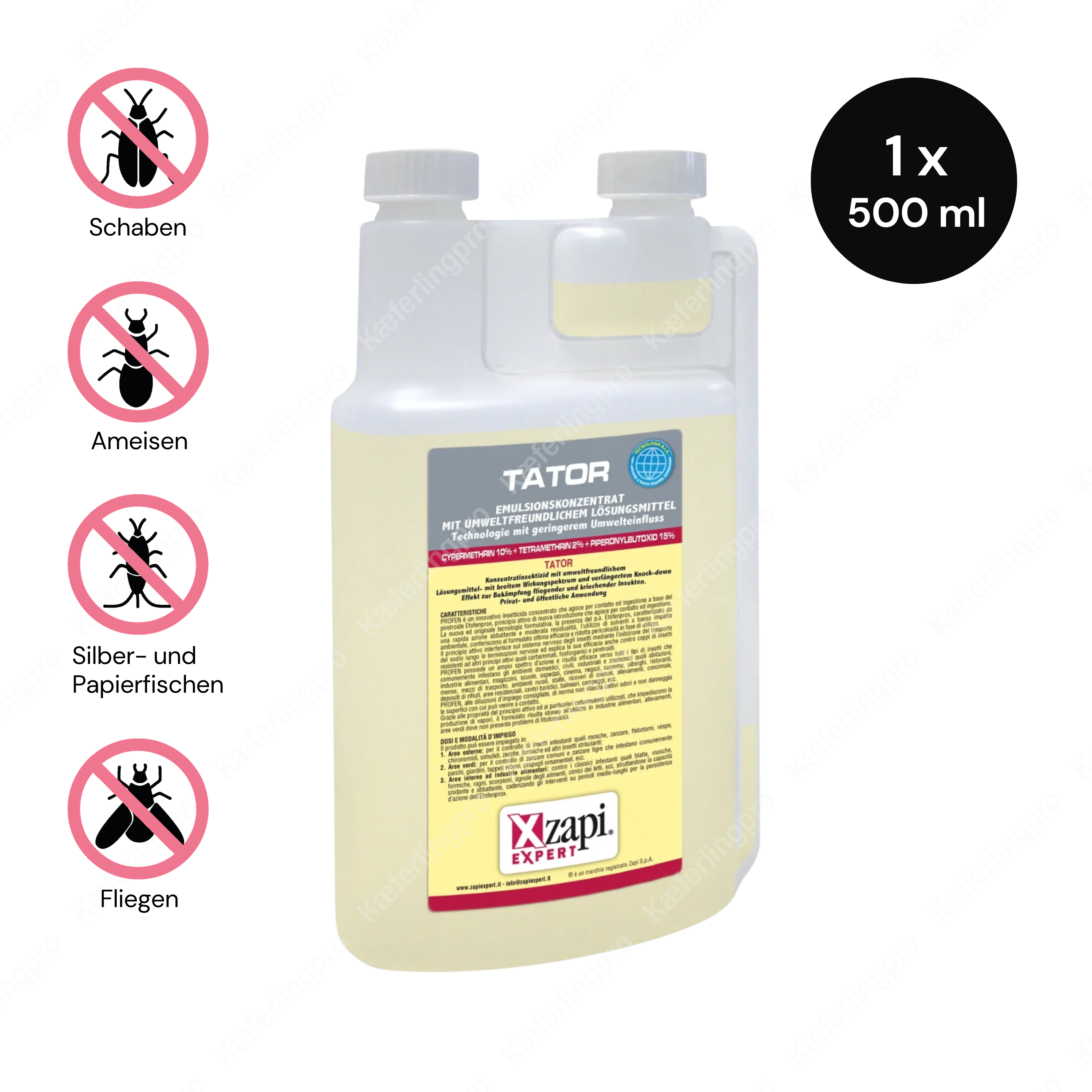 Tator - Concentrado contra insectos rastreros y voladores - Botella de 500 ml