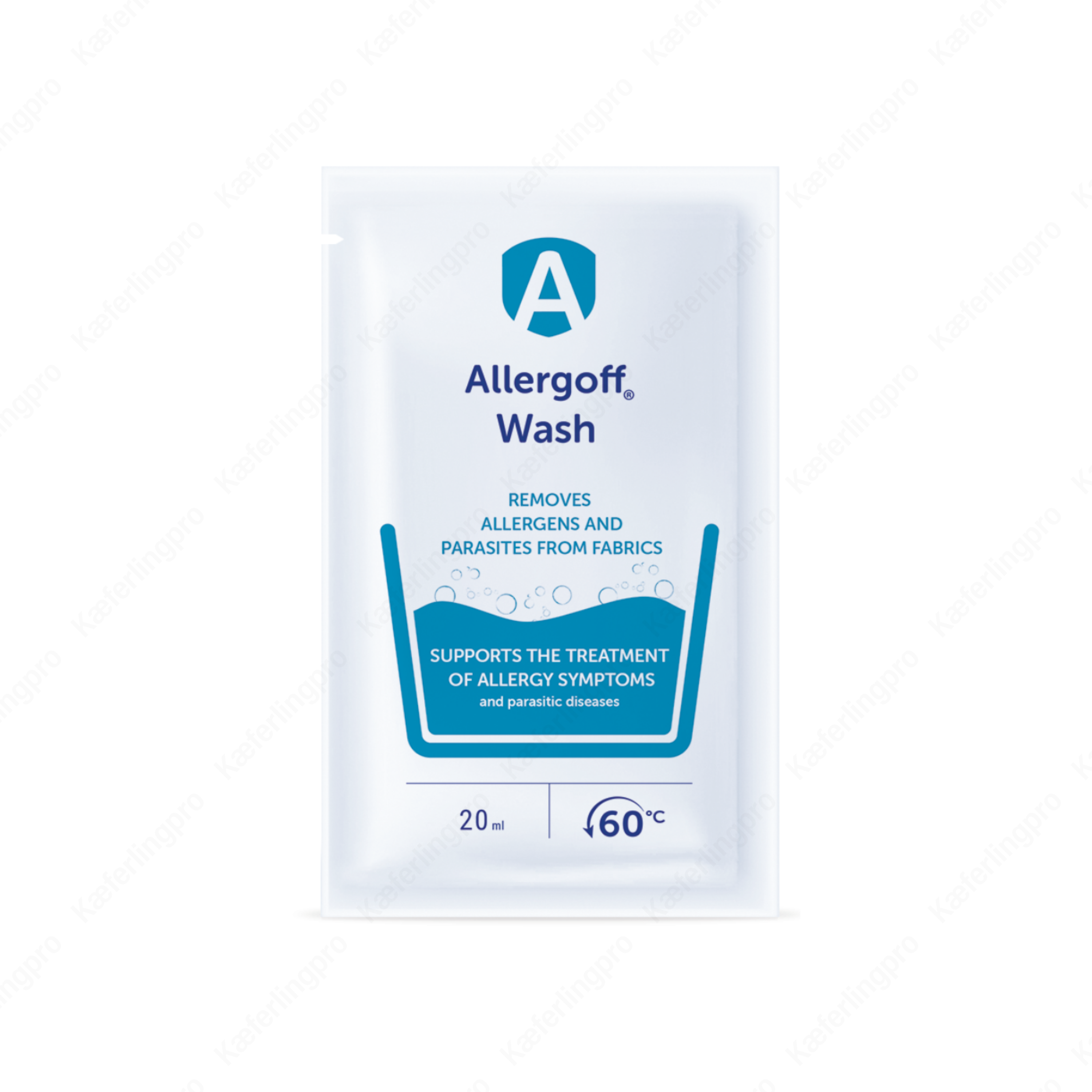 Allergoff Wash – 20 ml Beutel Anti-Milbenwaschmittel zur Entfernung von Allergenen, Milben, Flöhen, Zecken & Bettwanzen aus Textilien

