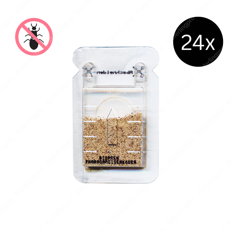 Pharaoameisen-Köderstation aus robustem, transparentem Kunststoffgehäuse zur professionellen Schädlingsbekämpfung im Innenbereich. Effektiver Ameisenköder mit Lockstoff zur gezielten Bekämpfung von Ameisenarten wie Pharaoameisen, Schwarzgraue Wegameisen und andere Vorratsschädlinge. Hygienische, anwenderfreundliche und sichere Lösung für Haushalte, Gastronomie, Hotels, Pflegeeinrichtungen und sensible Bereiche. Ideal zur nachhaltigen Ameisenbekämpfung ohne offene Ausbringung von Insektiziden.