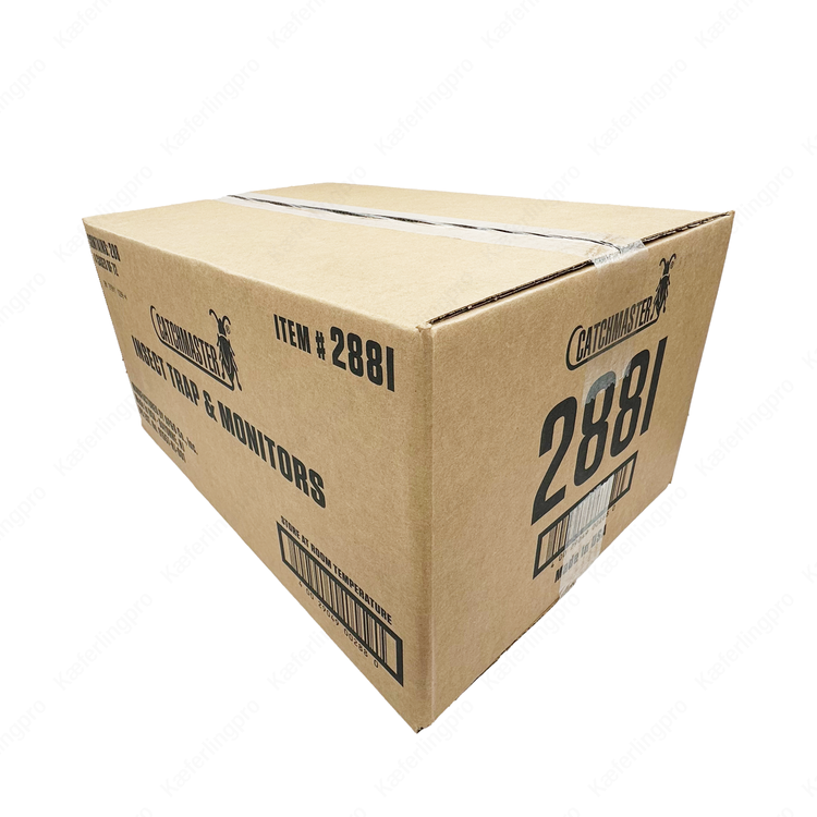 Catchmaster 288i Großkarton – Großpackung mit 288 Monitorfallen zur professionellen Schädlingskontrolle. Ungiftige Klebefallen zur Befallserkennung von Schaben, Silberfischchen und kriechenden Insekten. Optimal für Gastronomie, Hotels, Küchen, Lager und Lebensmittelbetriebe.