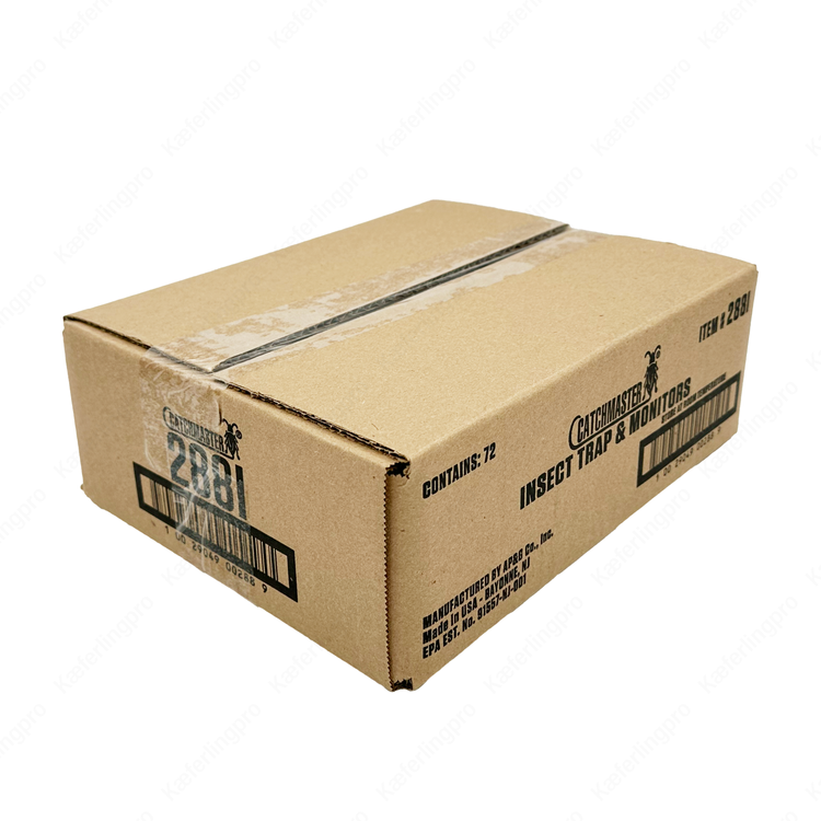 Catchmaster 288i Karton – Box mit 72 Monitorfallen zur professionellen Schädlingsbekämpfung. Effektive und ungiftige Klebefallen zur Überwachung von Schaben, Silberfischchen und kriechenden Insekten. Ideal für Gastronomie, Küchen, Hotels und Lebensmittelbetriebe.