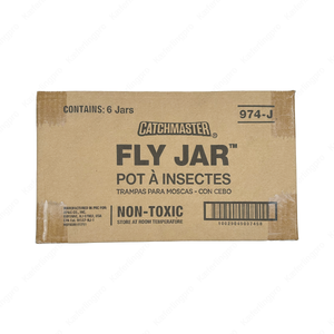 Das Catchmaster Fly Jar ist eine hochwirksame und ungiftige Fliegenfalle mit integriertem Lockstoff. Im praktischen Karton mit 6 Stück eignet sich die Falle perfekt für den Einsatz in Gärten, Ställen, Müllbereichen oder Gastronomie. Durch die einfache Handhabung werden Fliegen zuverlässig angelockt und sicher gefangen. Eine saubere, effektive und umweltfreundliche Lösung zur Reduzierung von Fliegenproblemen – ideal für den privaten und professionellen Gebrauch.