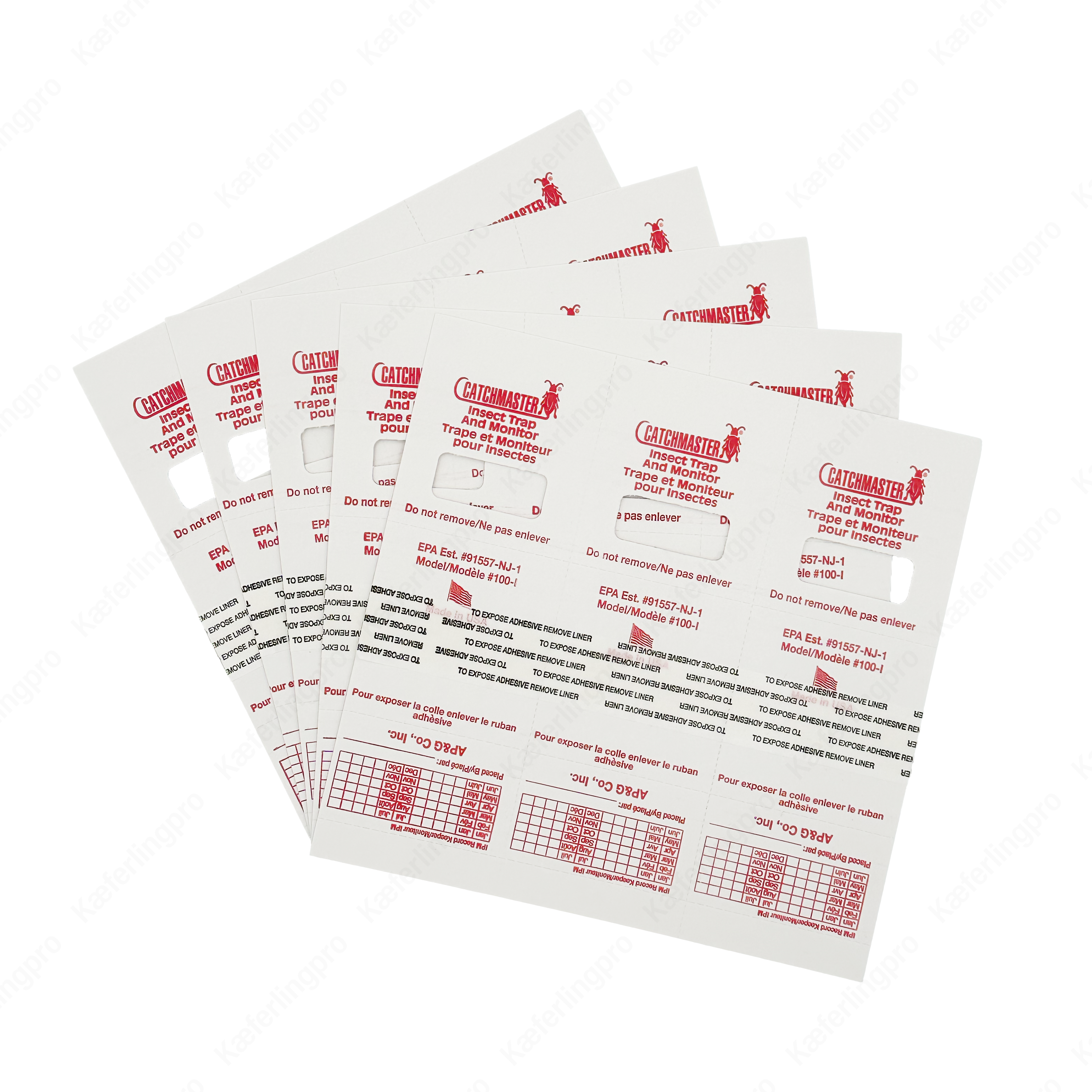 Catchmaster Schabenfalle 100i – Set mit 300 Klebefallen zur professionellen Schädlingsbekämpfung von Schaben und anderen kriechenden Insekten