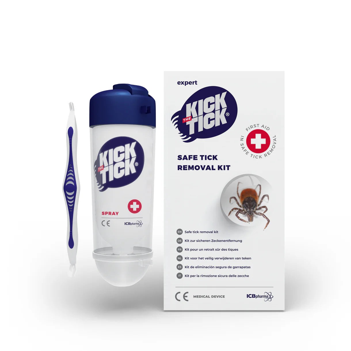 KICK THE TICK® Zecken-Entfernungsset mit Vereisungsspray und Zeckenzange – für sichere Zeckenentfernung bei Mensch und Tier, ideal für unterwegs