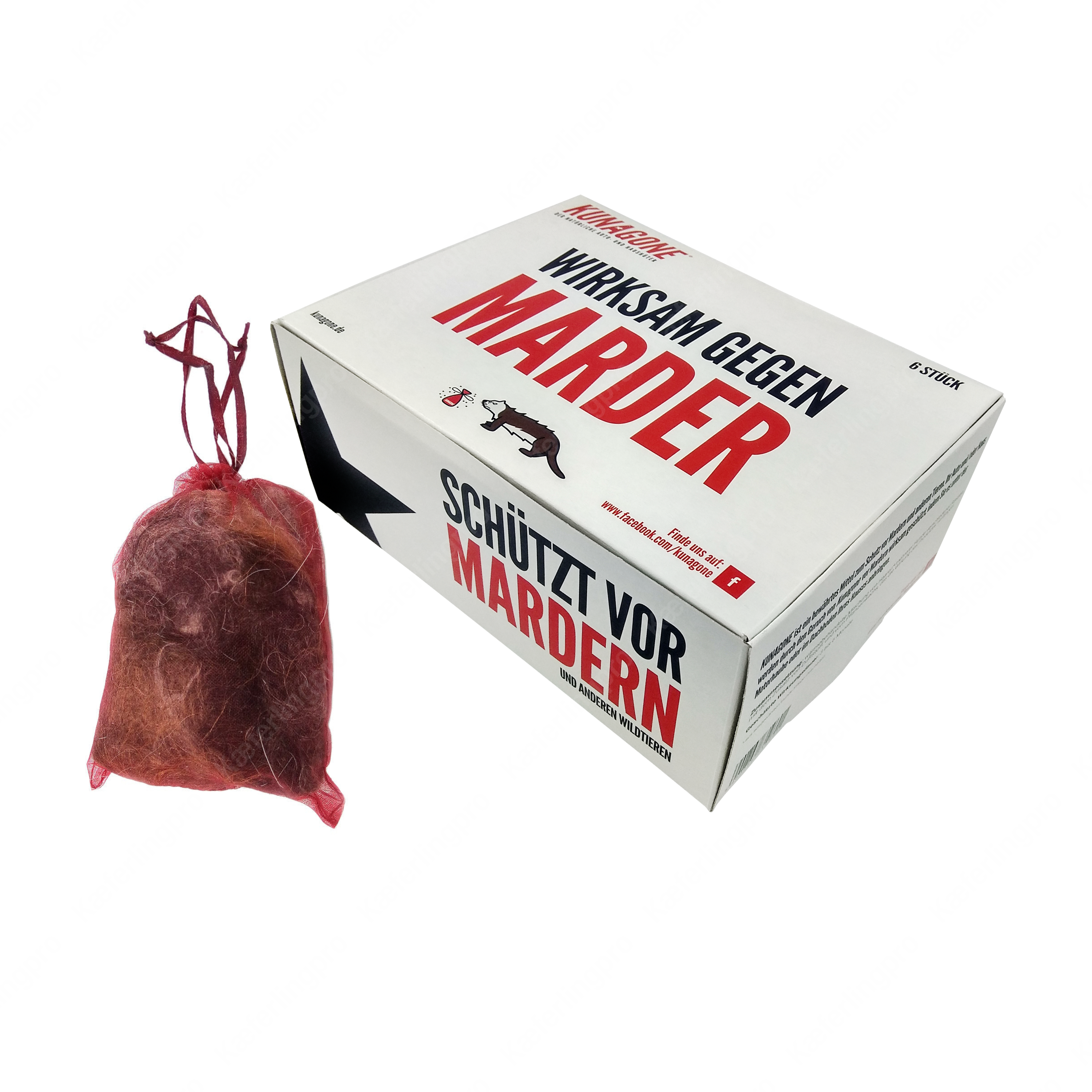 Das Bild zeigt eine Verpackung mit Marderabwehr-Duftsäckchen im 6er Pack. Jeder Beutel enthält eine geruchsintensive Mischung, die Marder zuverlässig fernhält. Die Anwendung ist unkompliziert: Einfach die Beutel an den gewünschten Orten wie Auto, Motorraum, Dachboden oder Garage platzieren. Der starke Duft wirkt abschreckend, ohne den Tieren zu schaden. Eine natürliche, chemiefreie Lösung, die langlebigen Schutz bietet und den Befall durch Marder effektiv verhindert. Ideal zur Vorbeugung von Kabelschäden un