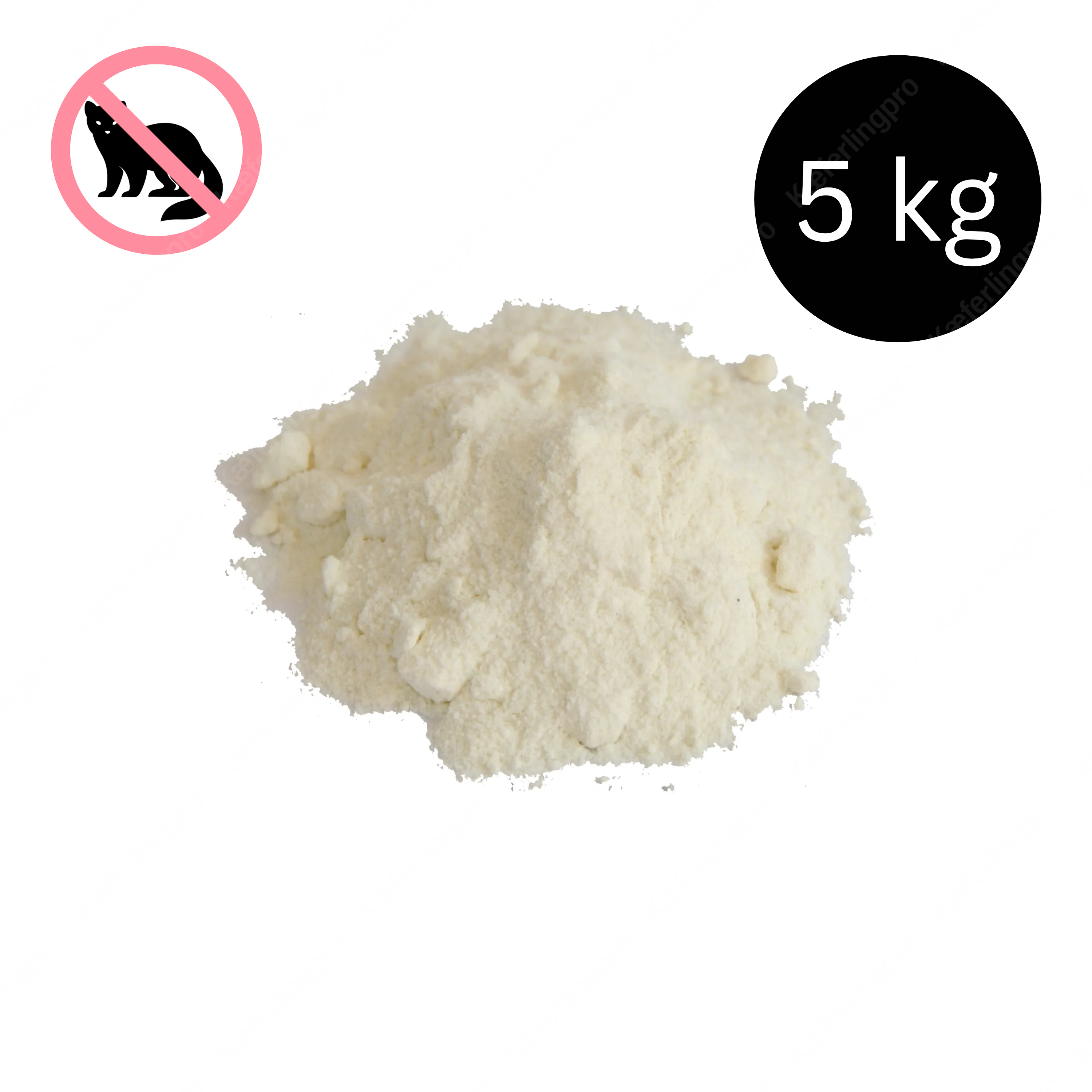 Das Bild zeigt ein 5 kg Paket Marderabwehr Pulver. Das weiße Granulat dient zur zuverlässigen Vertreibung von Mardern in Haus, Garten, Dachboden oder Garage. Es wirkt durch seinen intensiven Geruch abschreckend, ohne die Tiere zu verletzen. Das Pulver ist einfach anzuwenden: Ausstreuen an den betroffenen Stellen genügt, um Marder fernzuhalten. Ideal für den Einsatz im Auto, Stallungen, Scheunen und rund ums Haus. Mit der praktischen 5-kg-Großpackung ist eine langfristige und großflächige Anwendung gewährlei