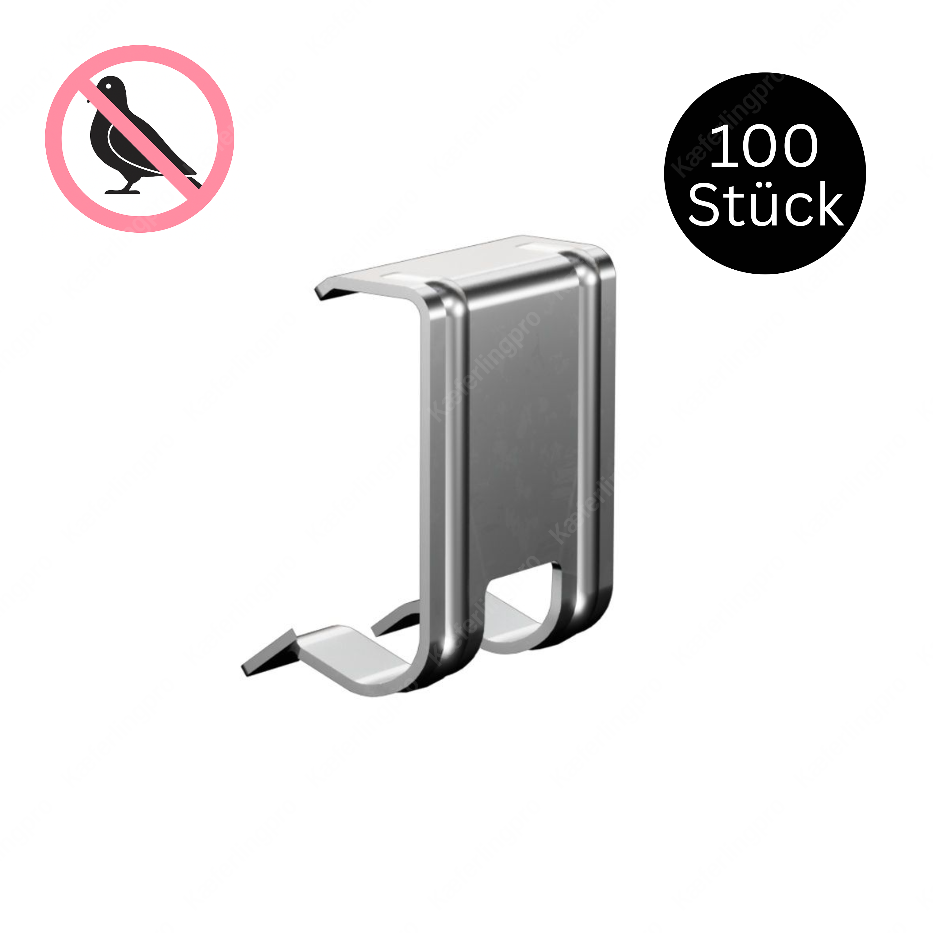 PV-Clips aus Edelstahl – robuste Befestigungsclips zur sicheren Montage von PV-Spikes und Vogelabwehrsystemen an Solarmodulen. Rostfrei, langlebig und wetterfest, ideal für Photovoltaikanlagen im privaten und gewerblichen Bereich.