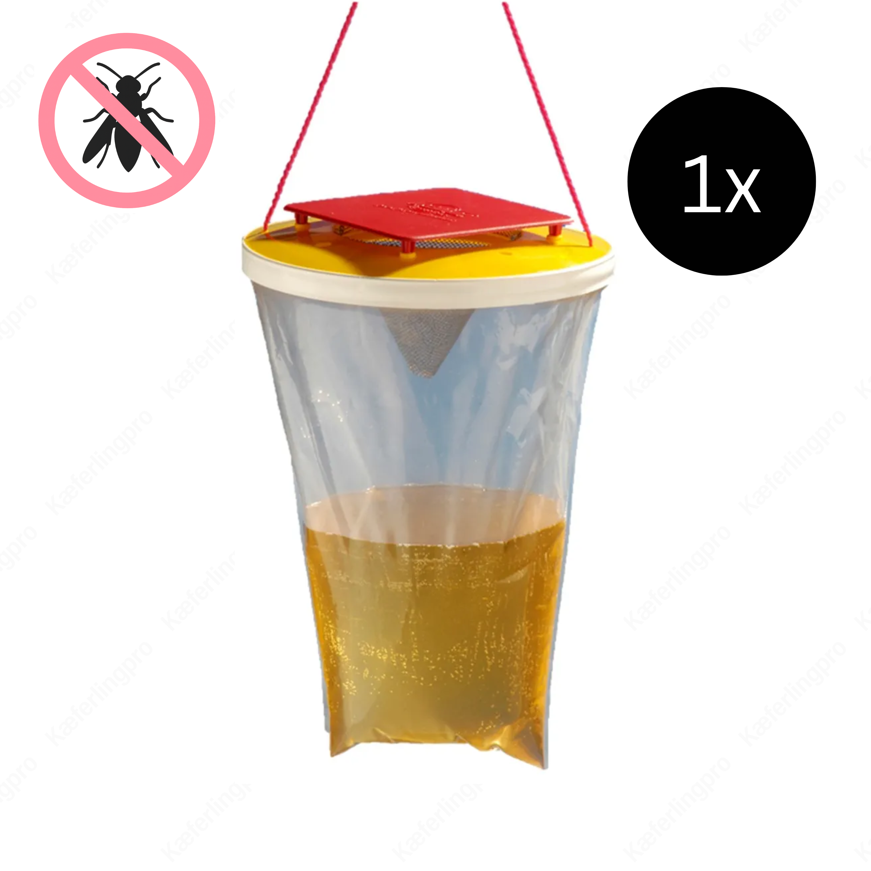 RedTop Wespenfalle zum Aufhängen – effektive Einwegfalle mit Lockstoff gegen Wespen. Hygienische und ungiftige Lösung für Terrasse, Garten, Gastronomie und Außenbereiche. Sicher für Mensch, Haustiere und Nützlinge wie Bienen.