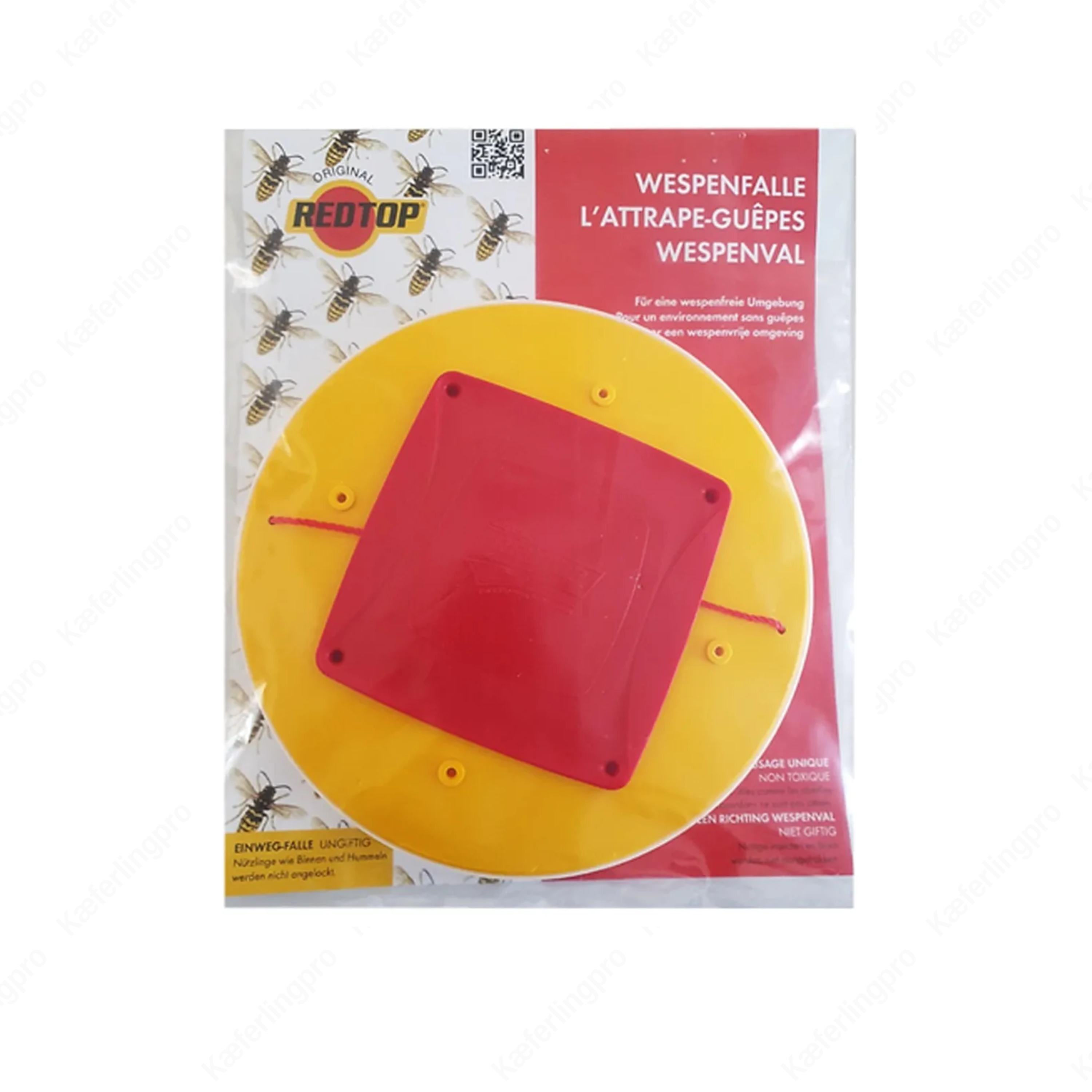 RedTop Wespenfalle – effektive Einwegfalle zur Bekämpfung von Wespen im Außenbereich. Ungiftige Lockstofffalle für eine wespenfreie Umgebung, sicher für Mensch, Haustiere und Nützlinge wie Bienen und Hummeln.