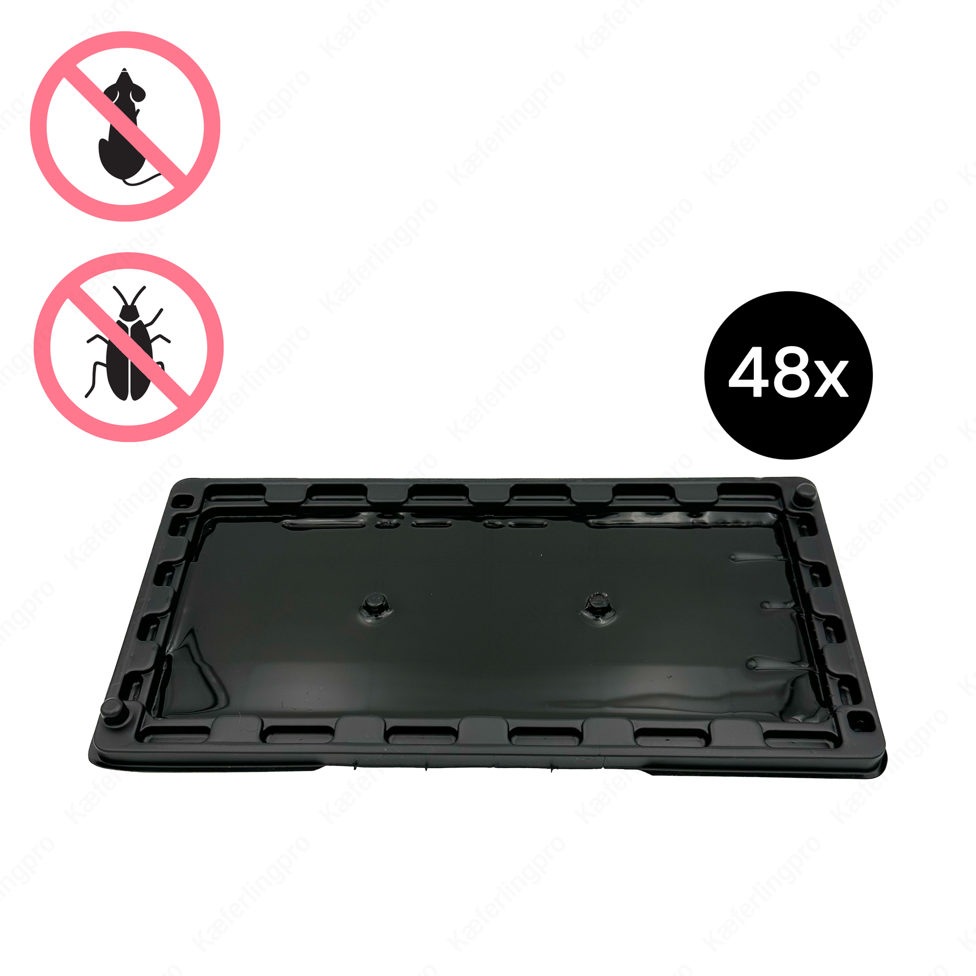 Schwarze Klebefalle 48x – starke Leimfallen zur effektiven Bekämpfung von Mäusen, Schaben und anderen Schädlingen. Giftfreie und hygienische Lösung für Küche, Lager, Gastronomie und Lebensmittelbetriebe.