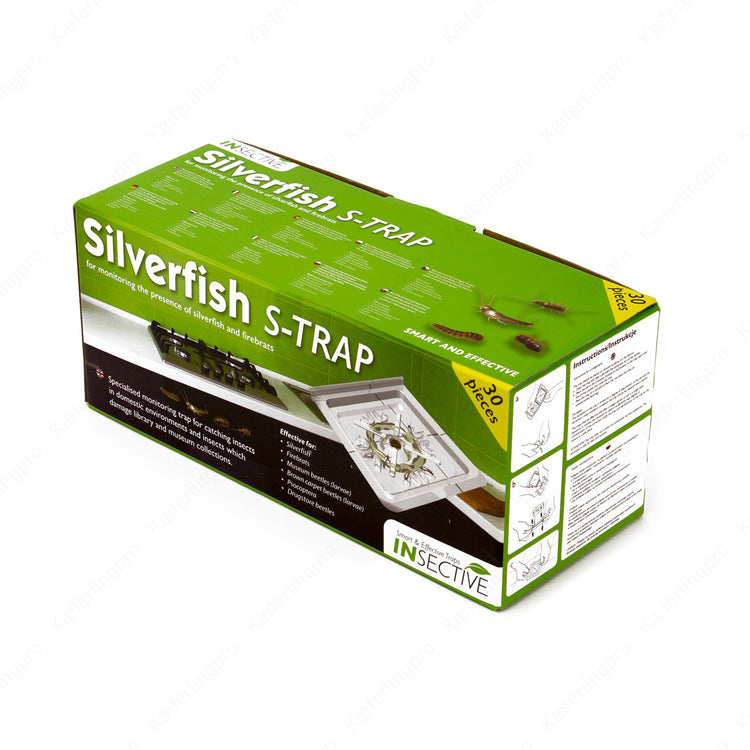 S-Trap Silberfischchenfalle – Set mit 30 Fallen und Lockstoff gegen Silberfischchen, Ofenfischchen & Co. – hygienisch, giftfrei & einfach anwendbar

