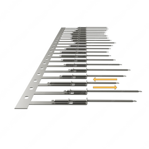 Selbstjustierende SolarSpine PV-Spikes aus Edelstahl, 25 Meter Rolle. Vogelabwehr-Spikes zur professionellen Montage an Solarmodulen, verhindern effektiv das Eindringen von Tauben, Krähen und anderen Vögeln unter PV-Anlagen. Witterungsbeständig, rostfrei und wahlweise mit 110 mm oder 170 mm Spitzenlänge für maximalen Schutz.