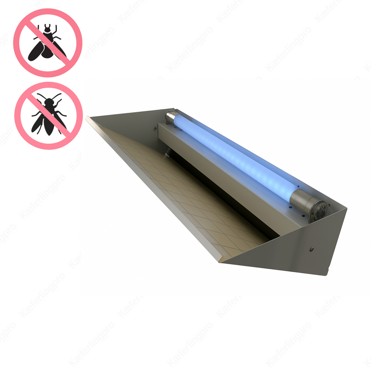 UV-Lichtfalle in Grün-Weiß zur professionellen Schädlingsbekämpfung. Effektives UV-Gerät zum Anlocken und Fangen von Fluginsekten wie Fliegen, Mücken und Motten. Ideal für Küchen, Gastronomie, Hotels, Lebensmittelbetriebe und hygienische Innenräume.