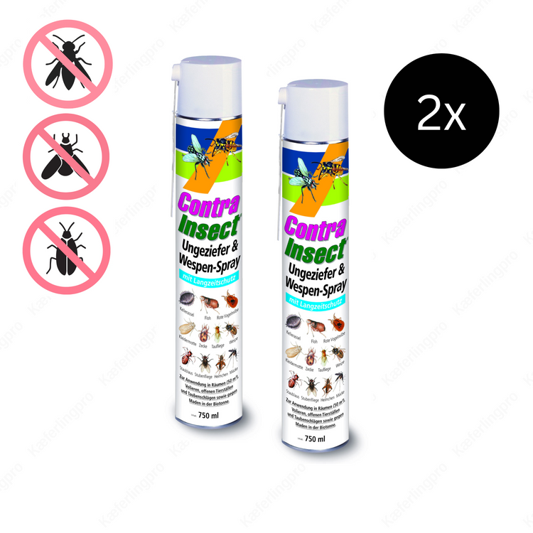 Contra Insect® Ungeziefer- & Wespen-Spray – 2x750 ml, geruchlos & effektiv