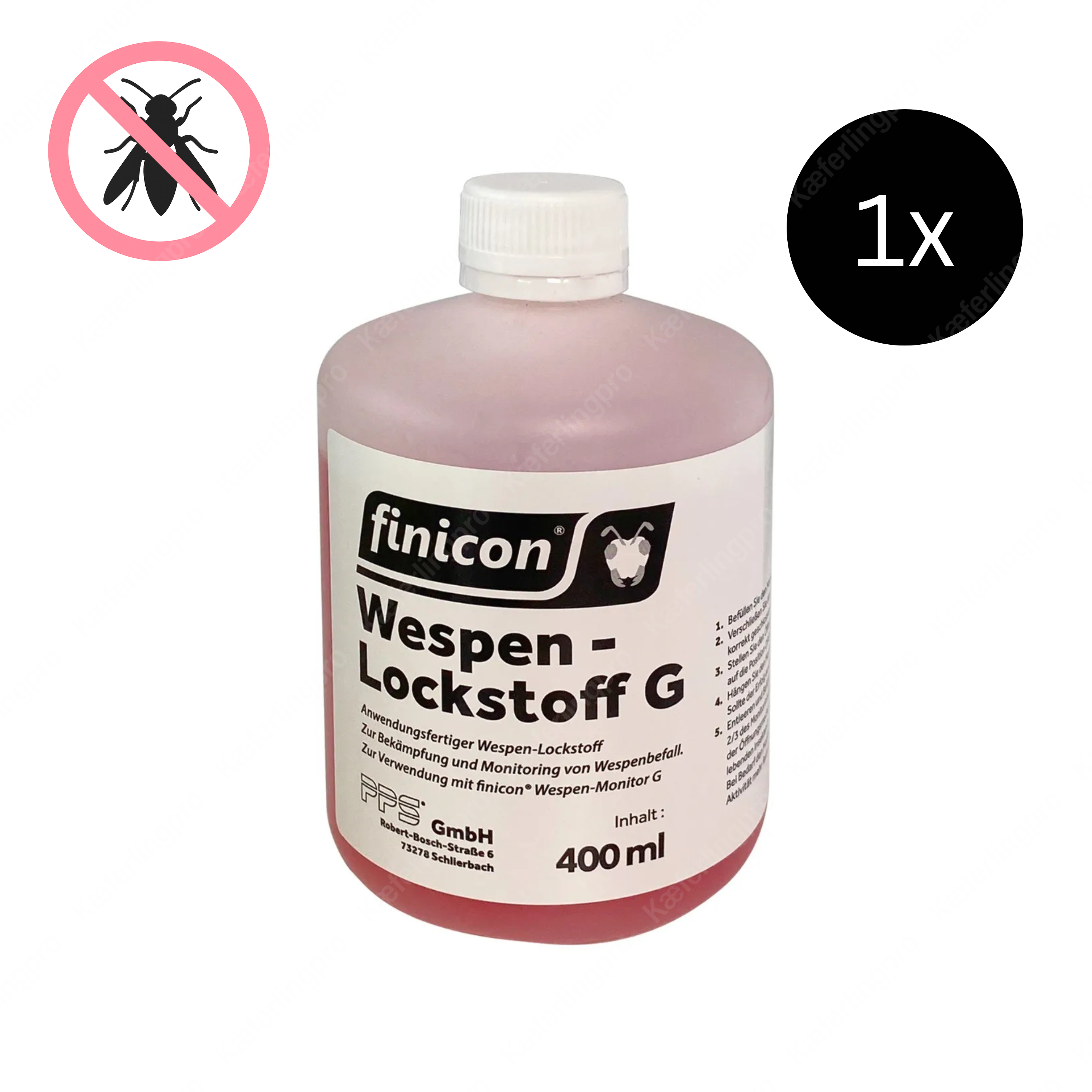 Wespen-Lockstoff G – 400 ml Flüssigköder zur Anwendung in Wespenfallen, ideal für Gastronomie, Küchen und lebensmittelverarbeitende Betriebe