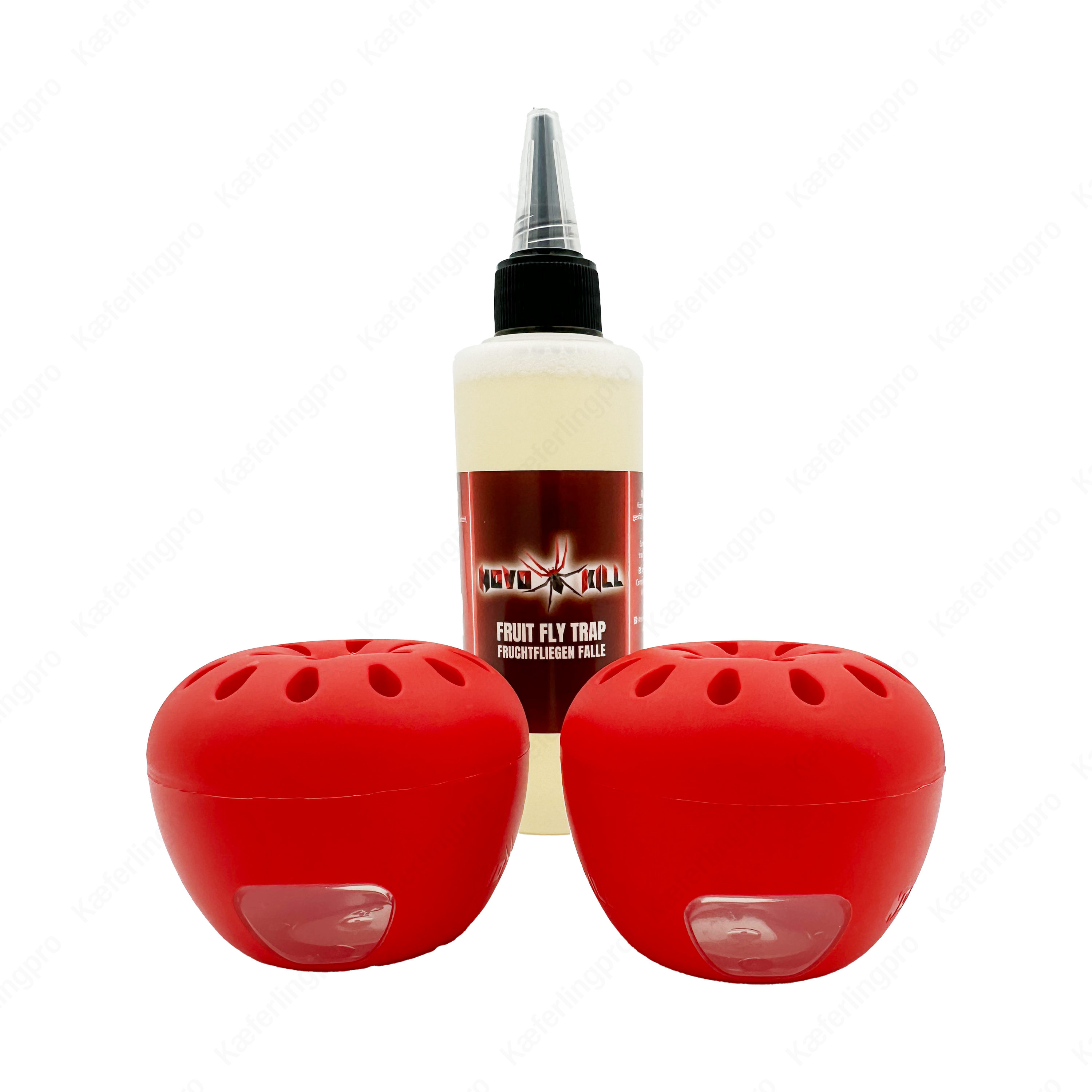 nk Fruchtfliegenfalle mit Lockstoff – Komplettset mit 12 Fallen und 3 Flaschen à 100 ml zur gezielten Schädlingsbekämpfung