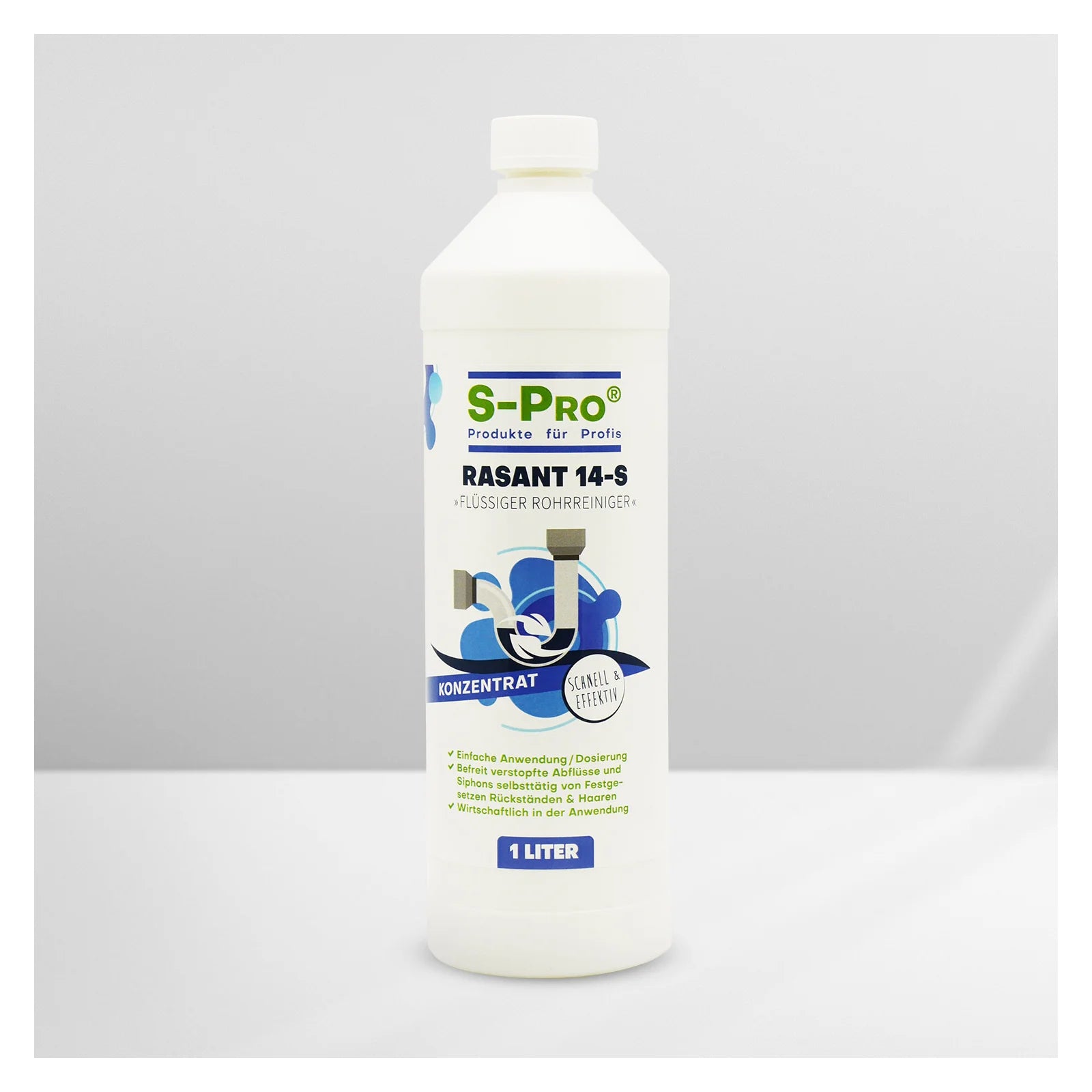 S-Pro Rasant 14-S Limpiador de tuberías - Botella de 1 litro
